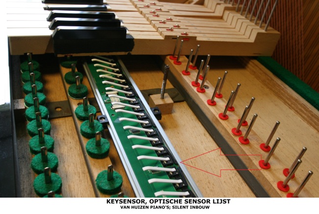 Keysensor, optische sensor lijst Silent Piano